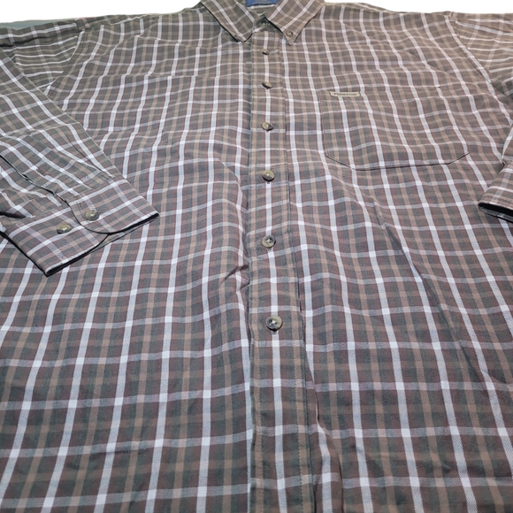 Pendleton Men's Large Brown Windowpane Long Sleeve Button Down Casual Comfy - Picture 3 of 8